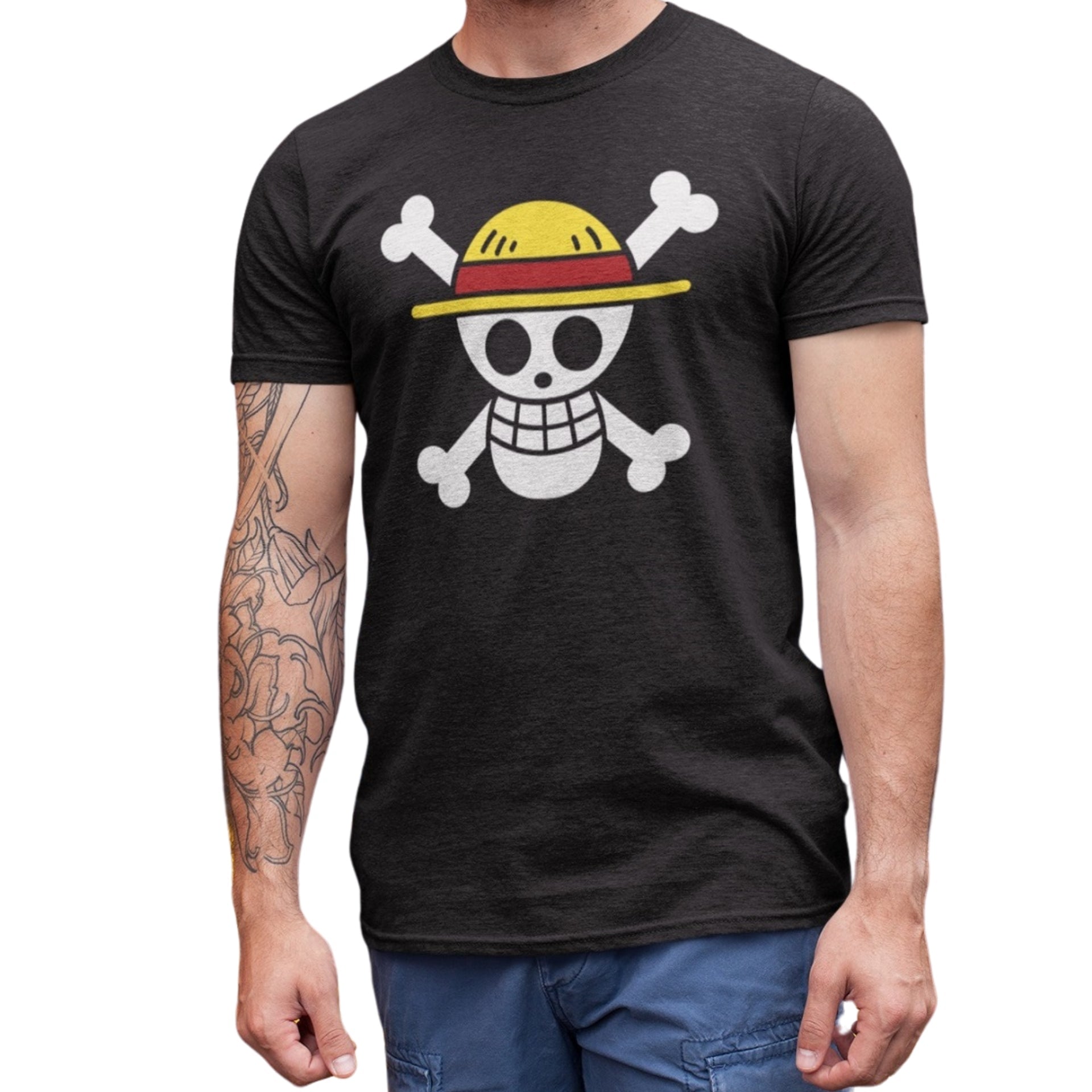 POLERA ANIME ONE PIECE CALAVERA DE LUFFY Negro L