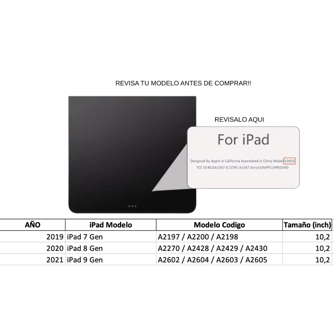 FUNDAS CON TECLADO PARA IPAD 10.2 (7-8-9 GEN) INCLUYE LETRA Ñ - 3