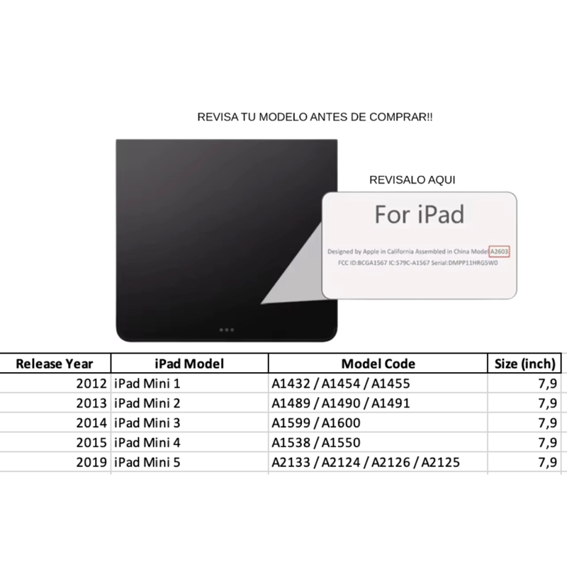 FUNDAS CON TECLADO PARA IPAD MINI 1/2/3/4/5 INCLUYE LETRA Ñ - 3
