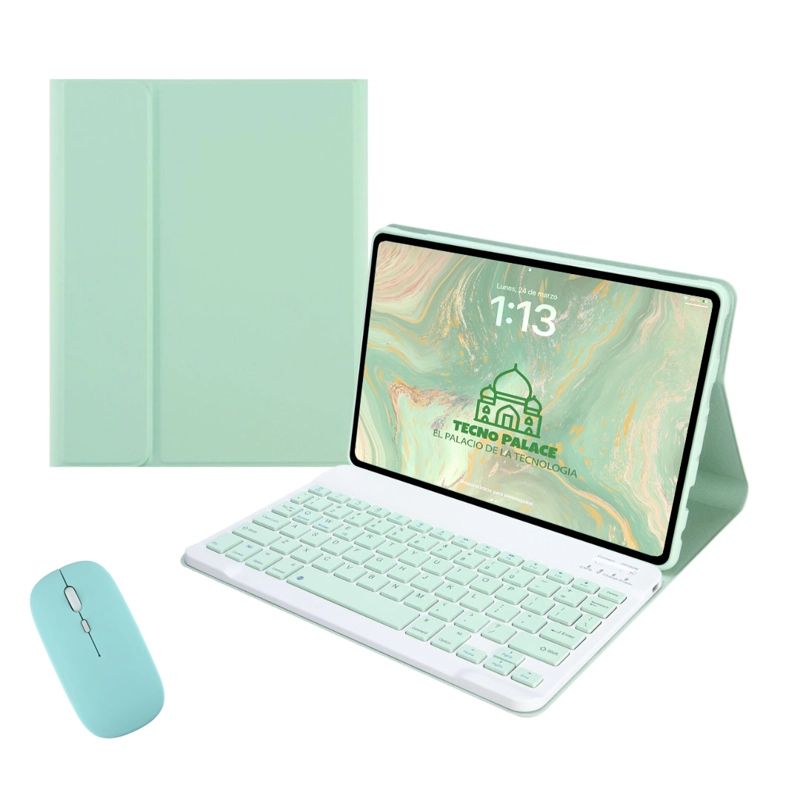 FUNDAS CON TECLADO Y MOUSE PARA IPAD 10.2 (7/8/9 GEN) INCLUYE LETRA Ñ - 5