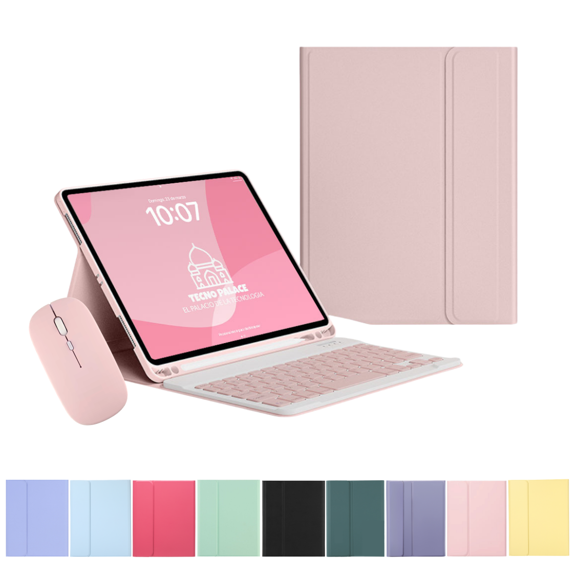 FUNDAS CON TECLADO Y MOUSE PREMIUM PARA IPAD 10 GEN / A16 (11 GEN) INCLUYE LETRA Ñ - 1