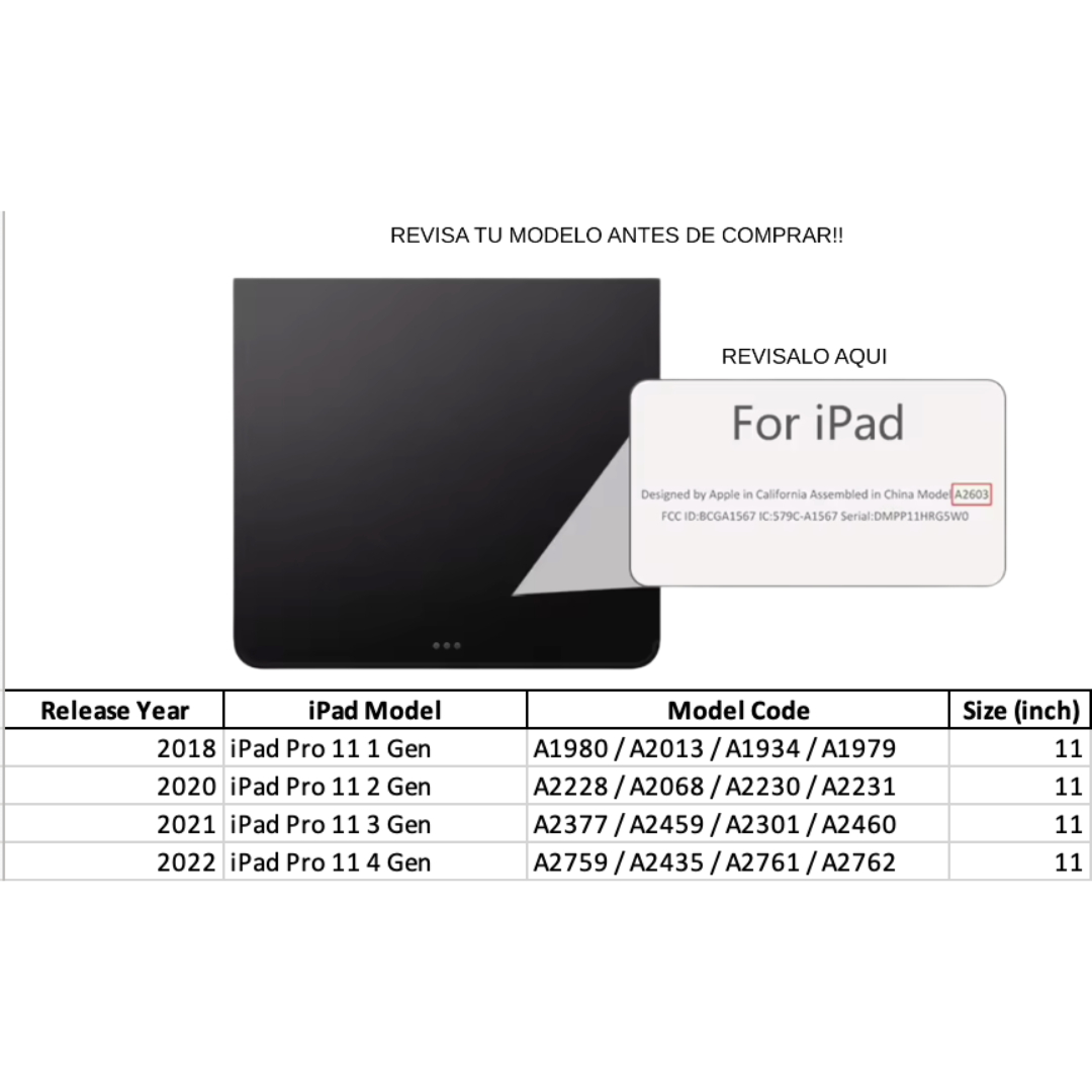 FUNDAS CON TECLADO Y MOUSE PREMIUM PARA IPAD PRO 11 (2018/2020/2021/2022) INCLUYE LETRA Ñ - 6