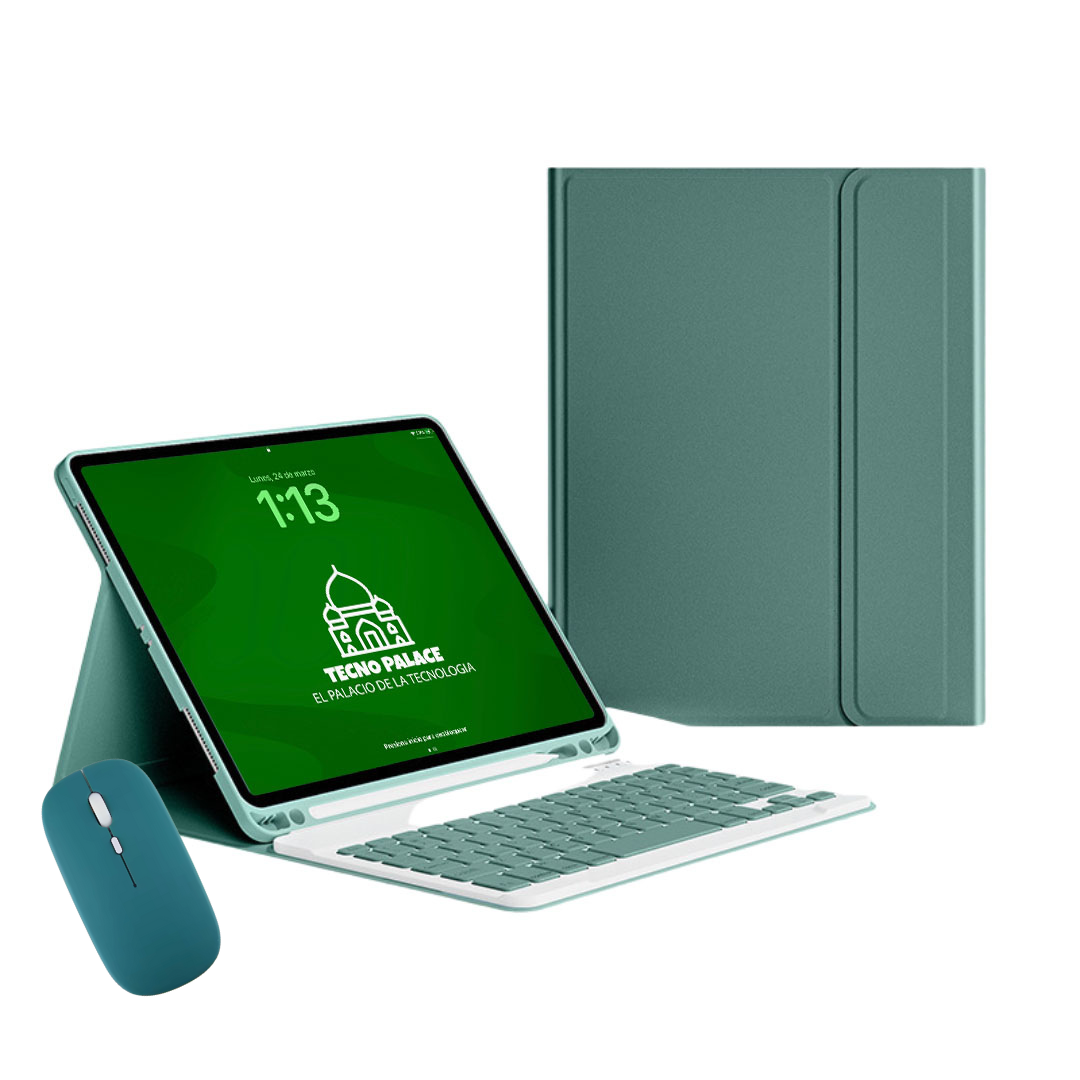 FUNDAS CON TECLADO Y MOUSE PREMIUM PARA IPAD MINI 1/2/3/4/5 INCLUYE LETRA Ñ - 5