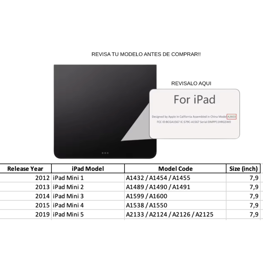 FUNDAS CON TECLADO Y MOUSE PREMIUM PARA IPAD MINI 1/2/3/4/5 INCLUYE LETRA Ñ - 4