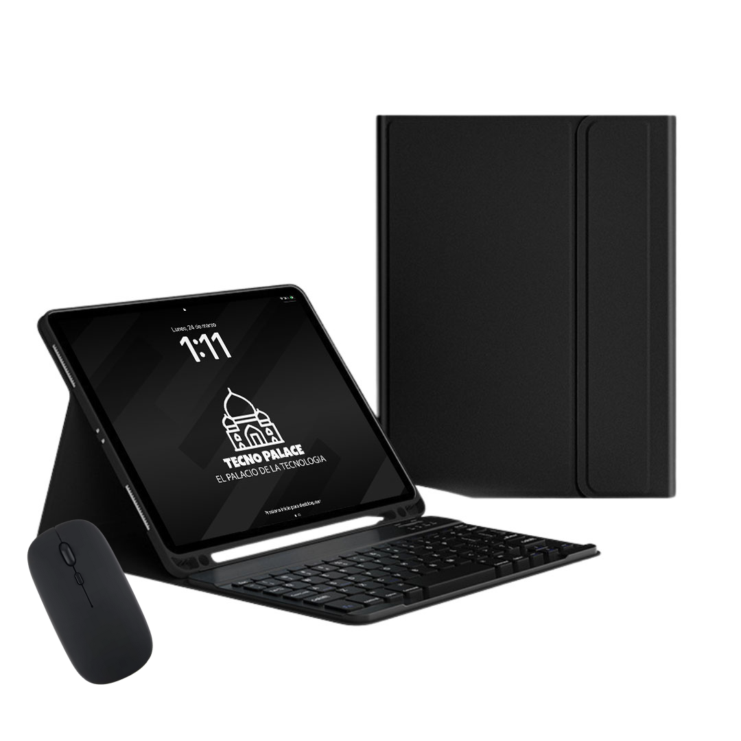 FUNDAS CON TECLADO Y MOUSE PREMIUM PARA IPAD MINI 6 / A17PRO (MINI 7) INCLUYE LETRA Ñ - 5