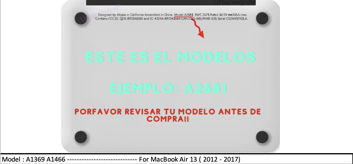 CARCASA CLEAR PARA MACBOOK AIR 13 A(1466/1369) - 2