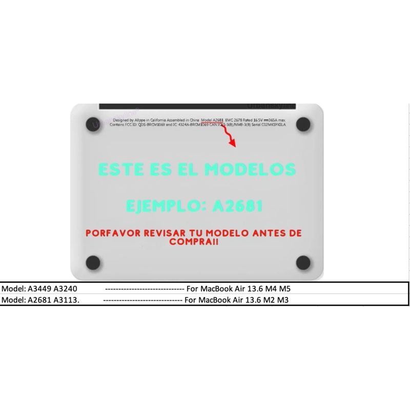 CARCASA MATTE PARA MACBOOK NEW AIR 13.6 M2/M3/M4/M5 - 2