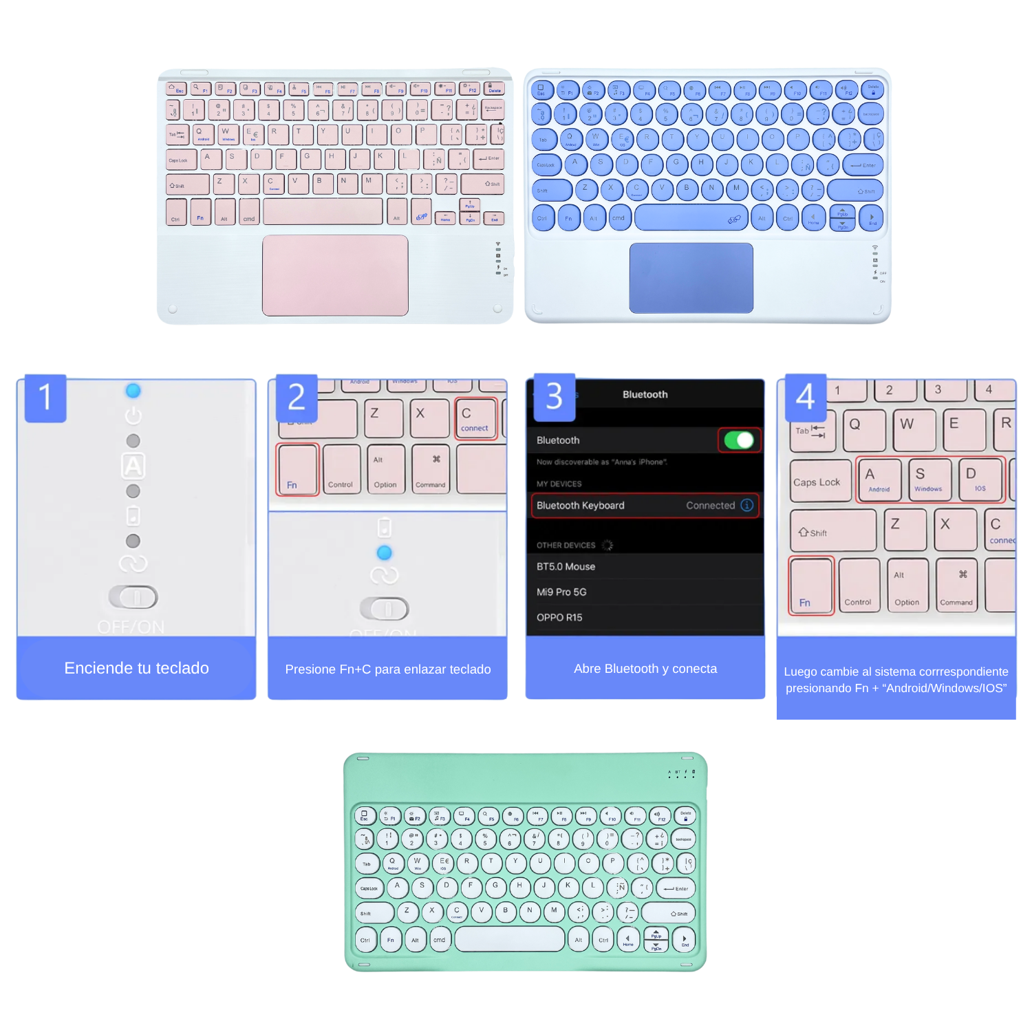 FUNDAS CON TECLADO TOUCHPAD IPAD 10 GEN / A16 (11 GEN) INCLUYE LETRA Ñ - 4
