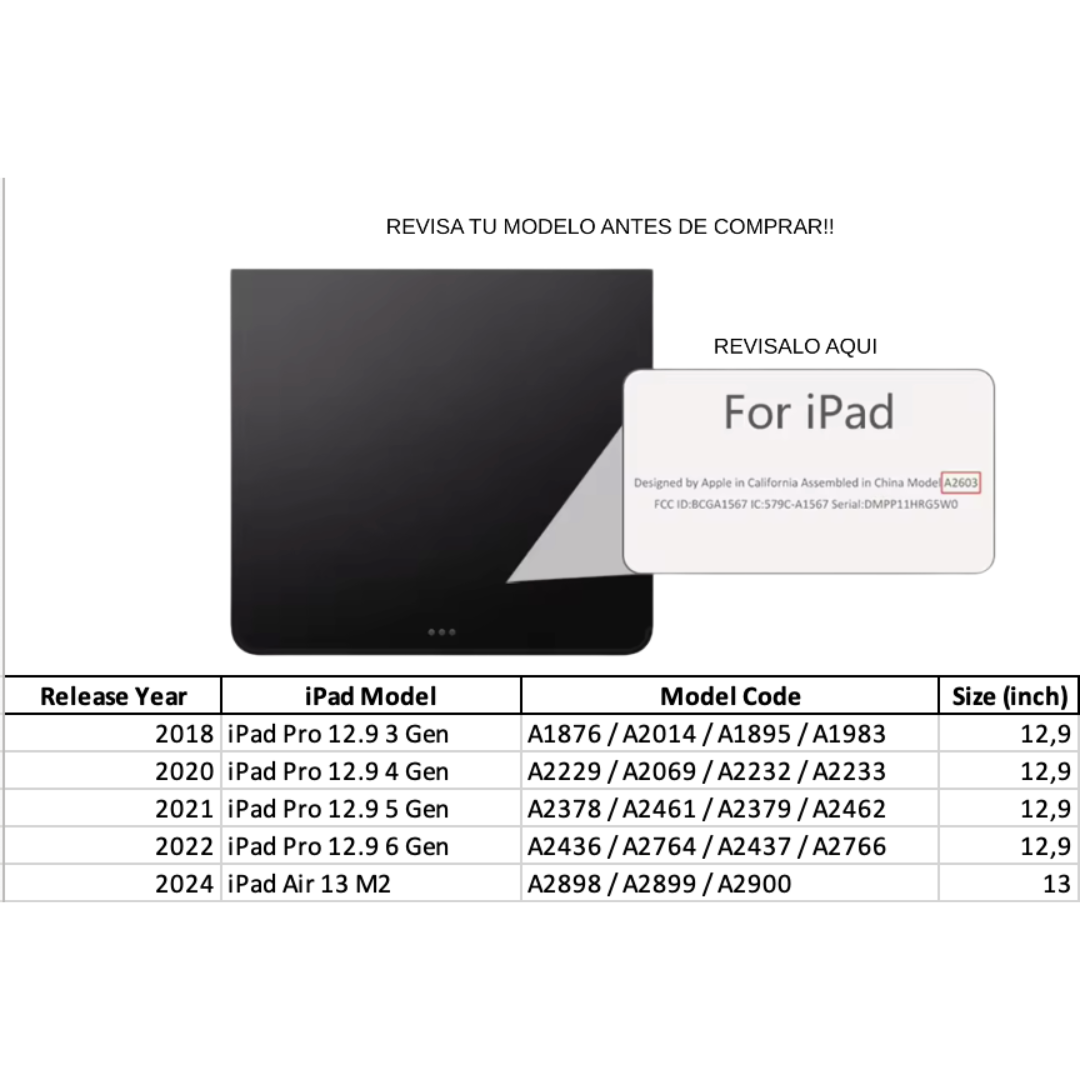 FUNDAS CON TECLADO TOUCHPAD IPAD 12.9 / AIR 13 M2 INCLUYE LETRA Ñ - 3