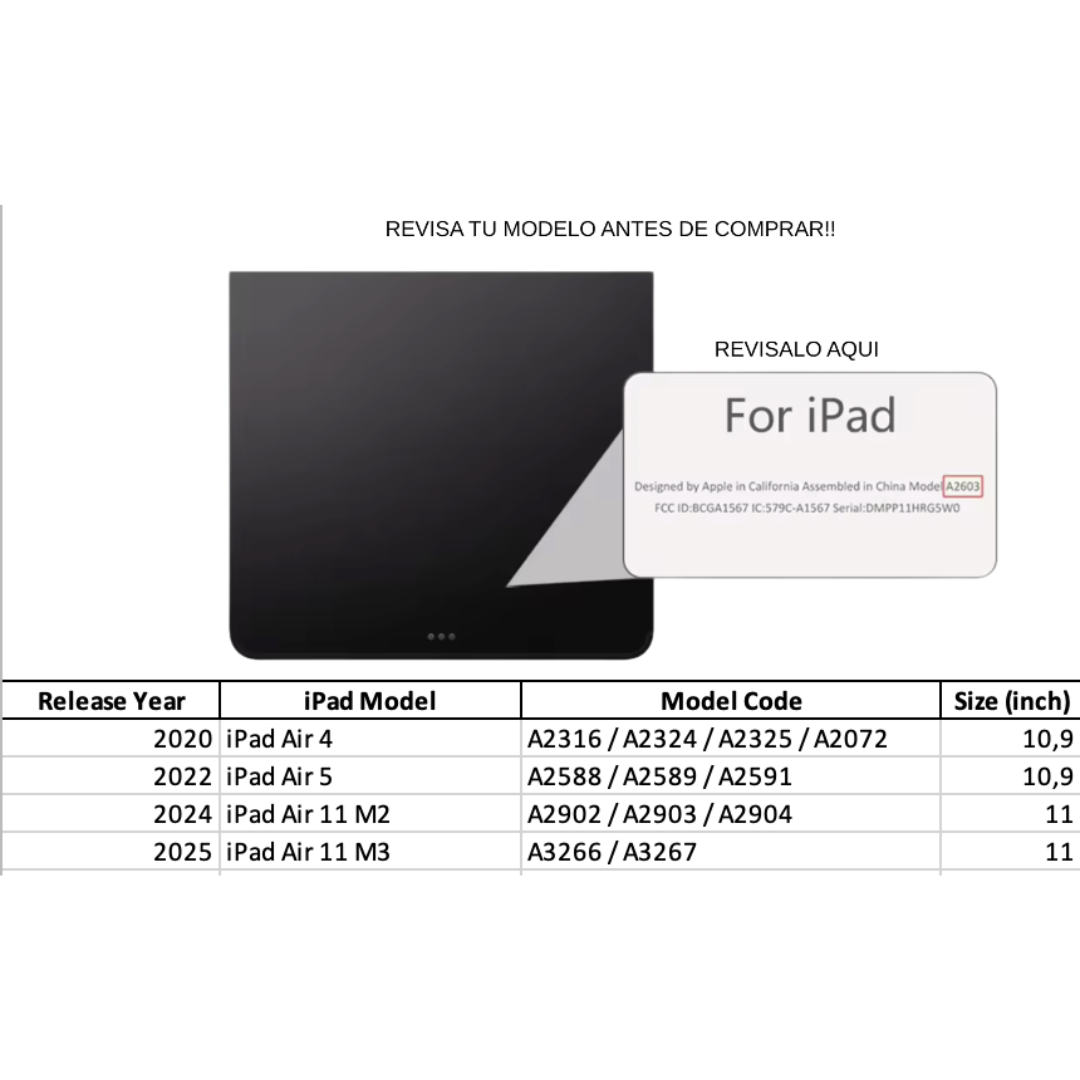 FUNDAS CON TECLADO TOUCHPAD 2.0 IPAD AIR 4 / AIR 5 / AIR 11 M2 INCLUYE LETRA Ñ - 3