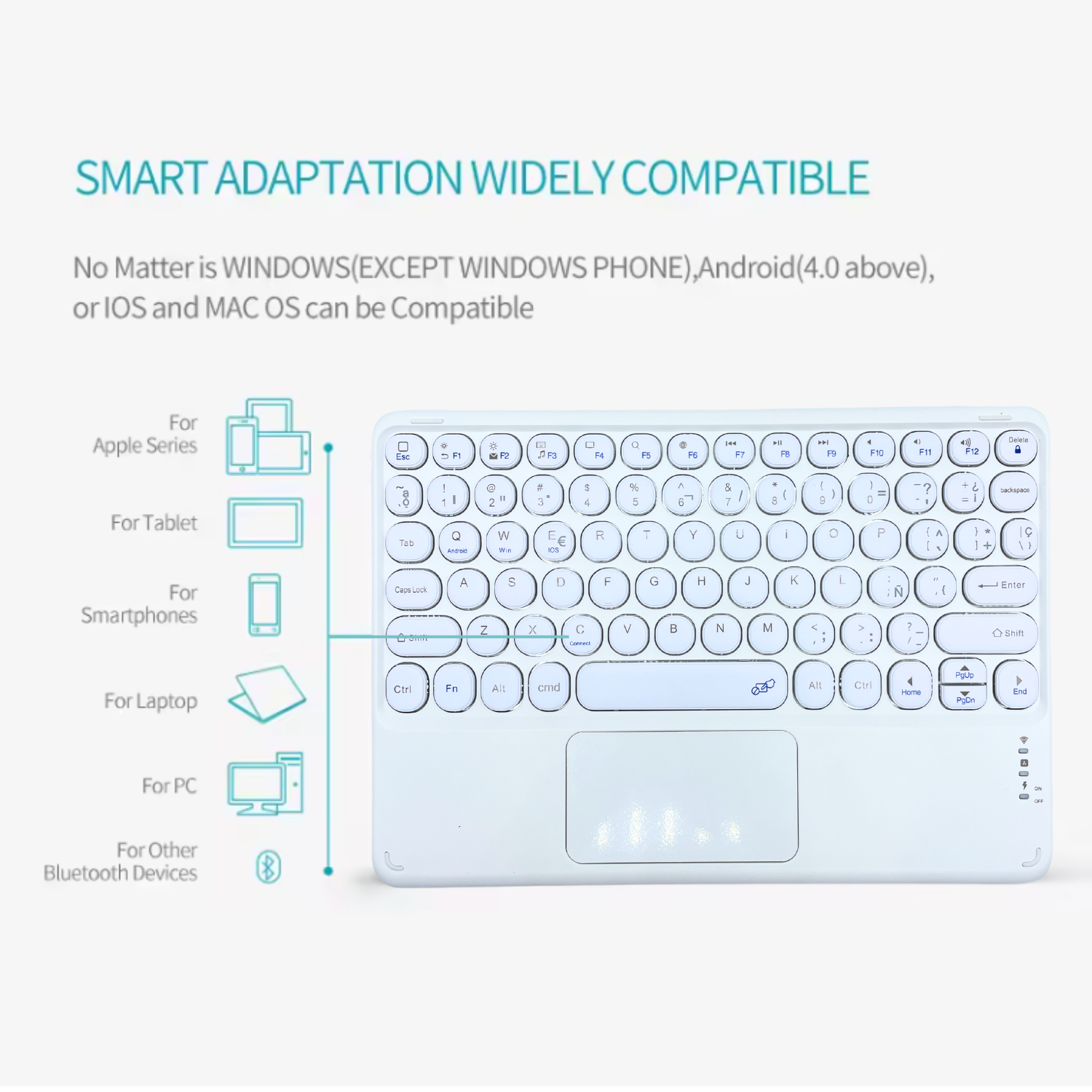 FUNDAS CON TECLADO TOUCHPAD 2.0 IPAD AIR 4 / AIR 5 / AIR 11 M2 INCLUYE LETRA Ñ - 8