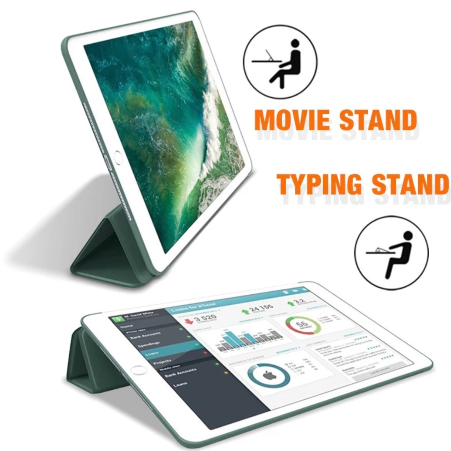 FUNDAS DE IPAD CON PORTA LAPIZ PARA IPAD AIR 11 M2-M3 / AIR 4-5 - 6