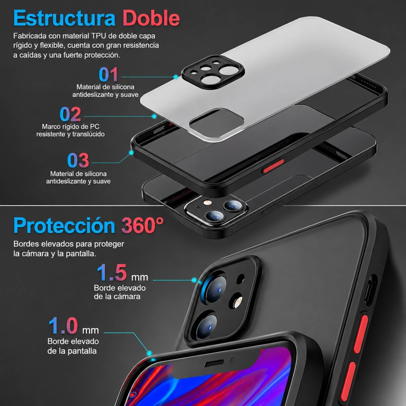 CARCASA PARA IPHONE 14 - BUMPER MATTE - 4