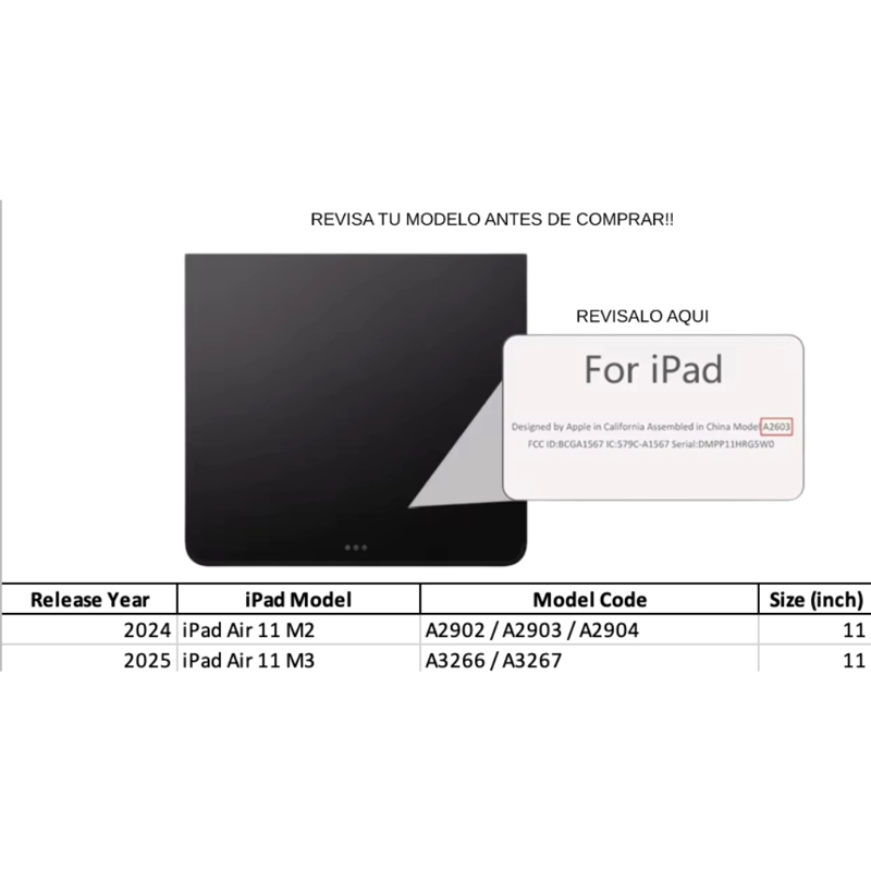 FUNDA DE IPAD MAS LAMINA VIDRIO PARA IPAD AIR 11 M2/M3 - 3