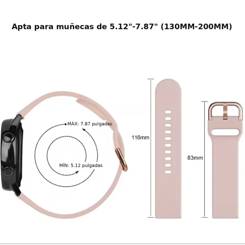 CORREAS DE SILICONA CON HEBILLA UNIVERSAL 22MM - 6