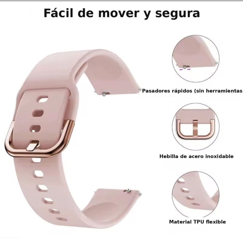 CORREAS PARA GALAXY WATCH 7/6/5/4 - SILICONA CON HEBILLA - 3