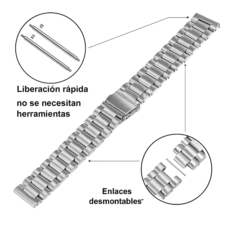 CORREA PARA HUAWEI FIT 3 - METALICAS DE ESLABON - 5