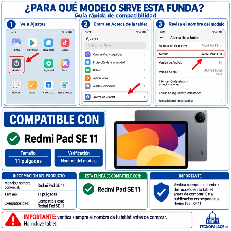 CARCASA PARA REDMI PAD SE - 11' PULG  - CLEAR REFORZADA - 2