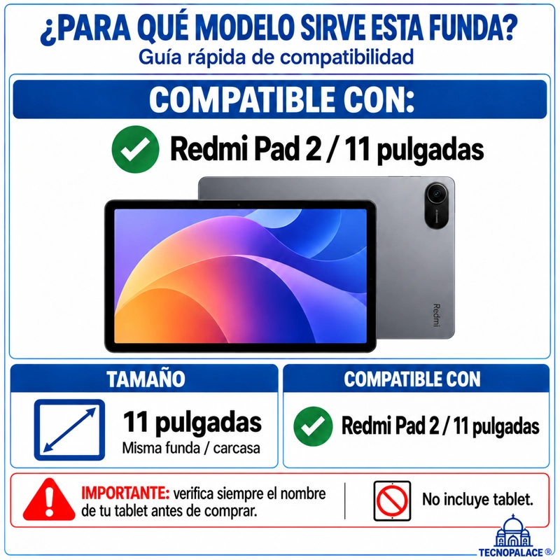 CARCASA PARA REDMI PAD 2 - 11 PULG - SMART COVER CLEAR - 3