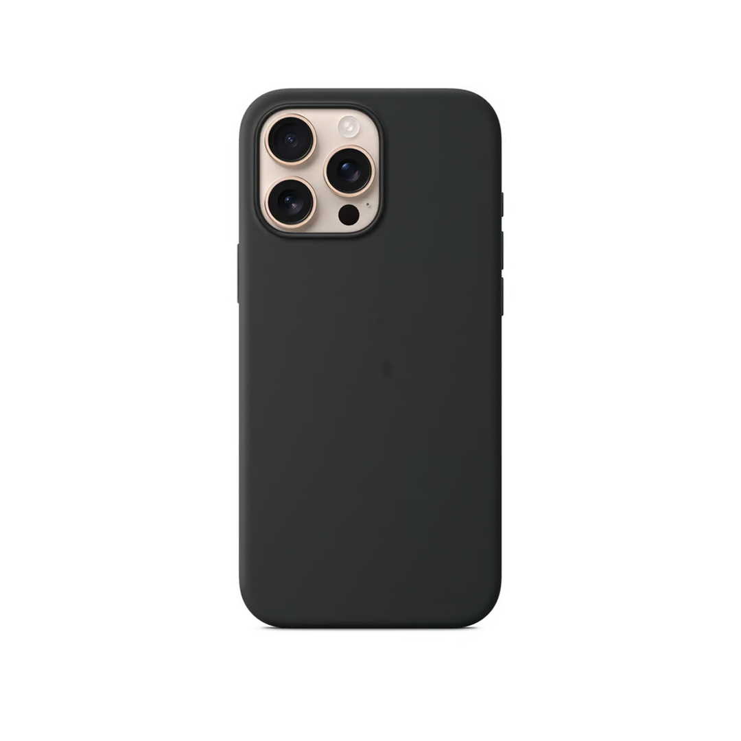 CARCASA SILICONA IPHONE 16 PRO MAX EN COLOR NEGRO - 1