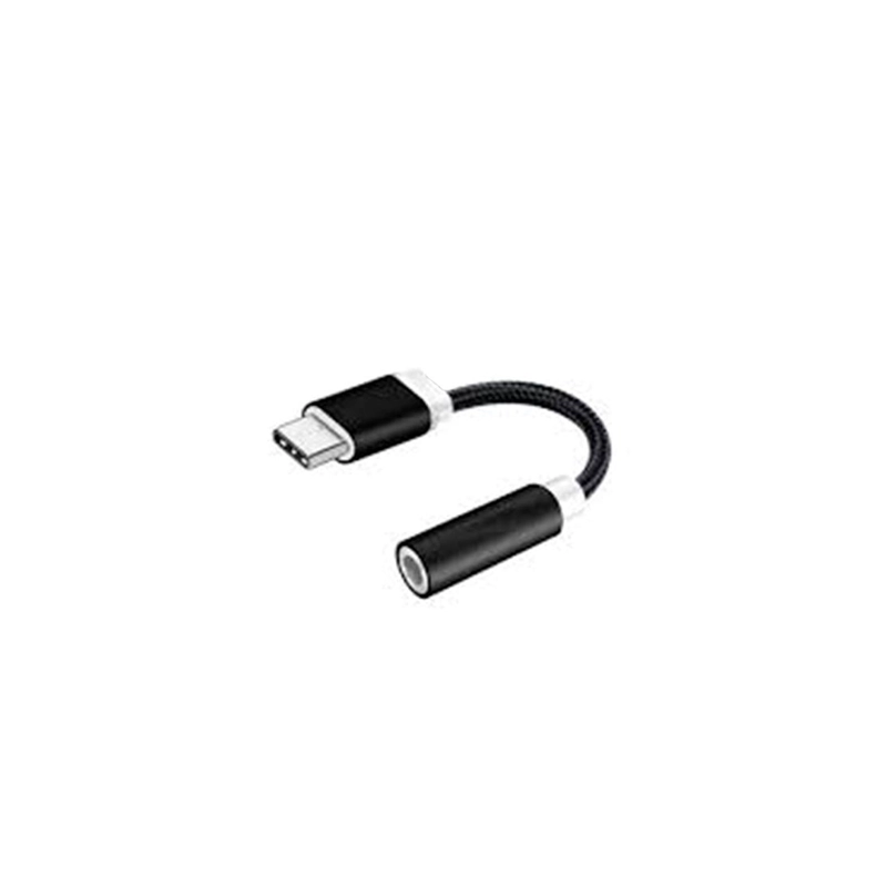 GENÉRICO ADAPTADOR GENE RICO AUDIO JACK 3.5 A TIPO C EN COLOR NEGRO