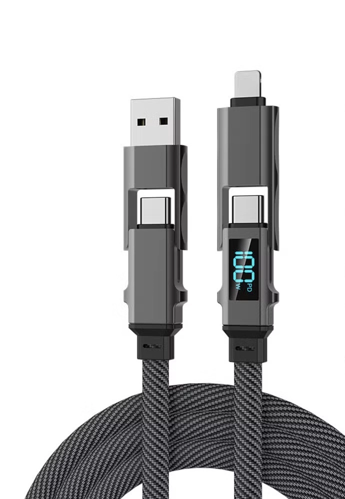 GENÉRICO CABLE 4 EN 1 TIPO C Y LIGHTNING CARGA RAPIDA