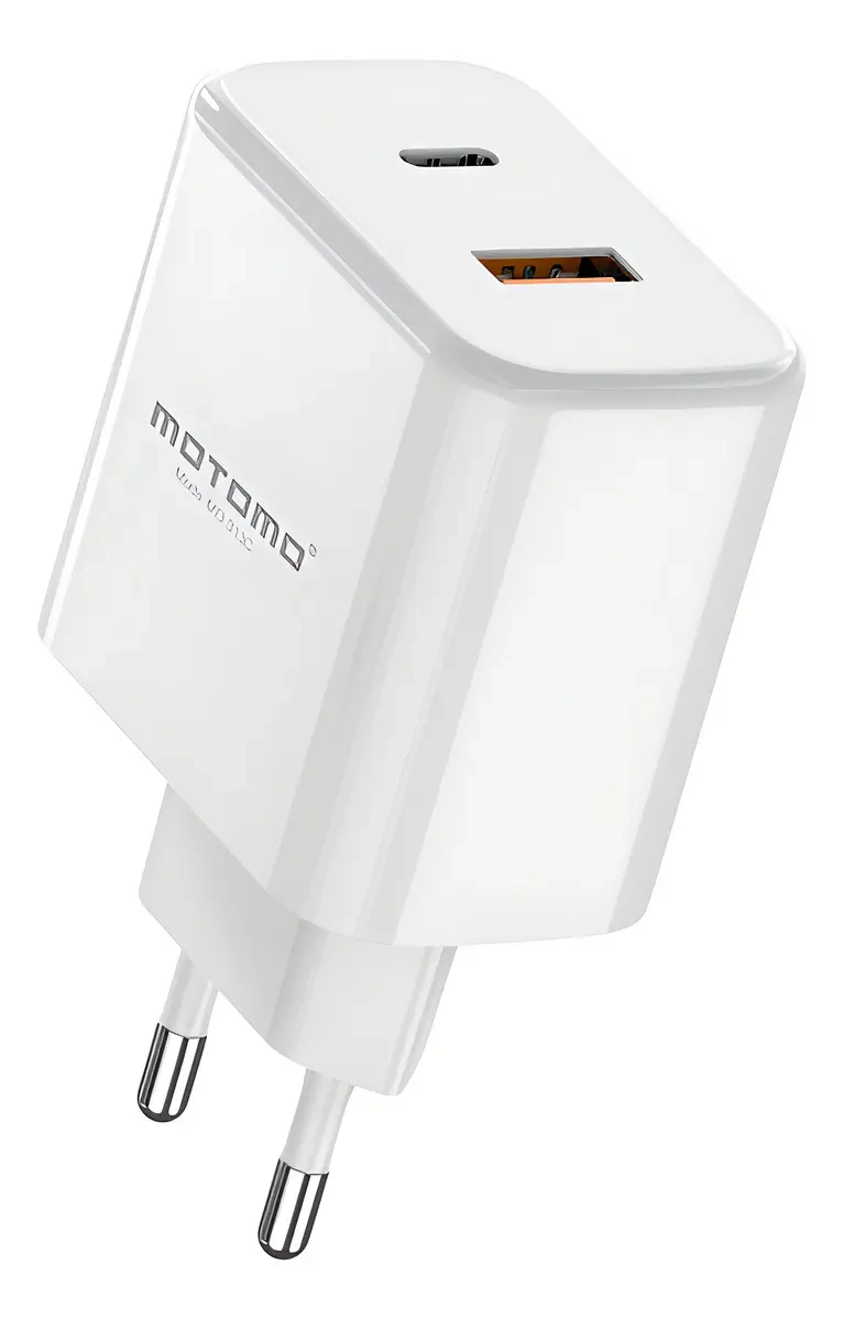 GENÉRICO PACK CARGADOR CARGA RAPIDA 25W + USB C BLANCO