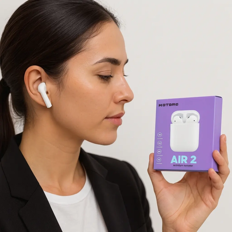 AUDIFONOS INALAMBRICOS MOTOMO AIR 2 BLANCO - 2