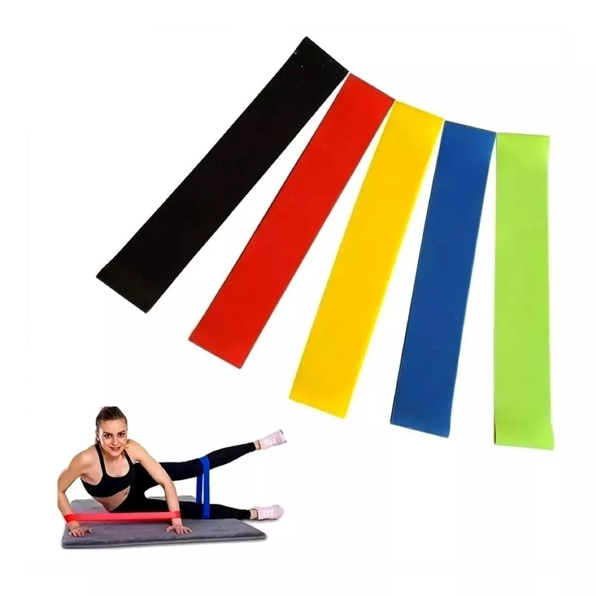 SET DE 5 BANDAS ELÁSTICAS PARA ENTRENAMIENTO DE RESISTENCIA - 3