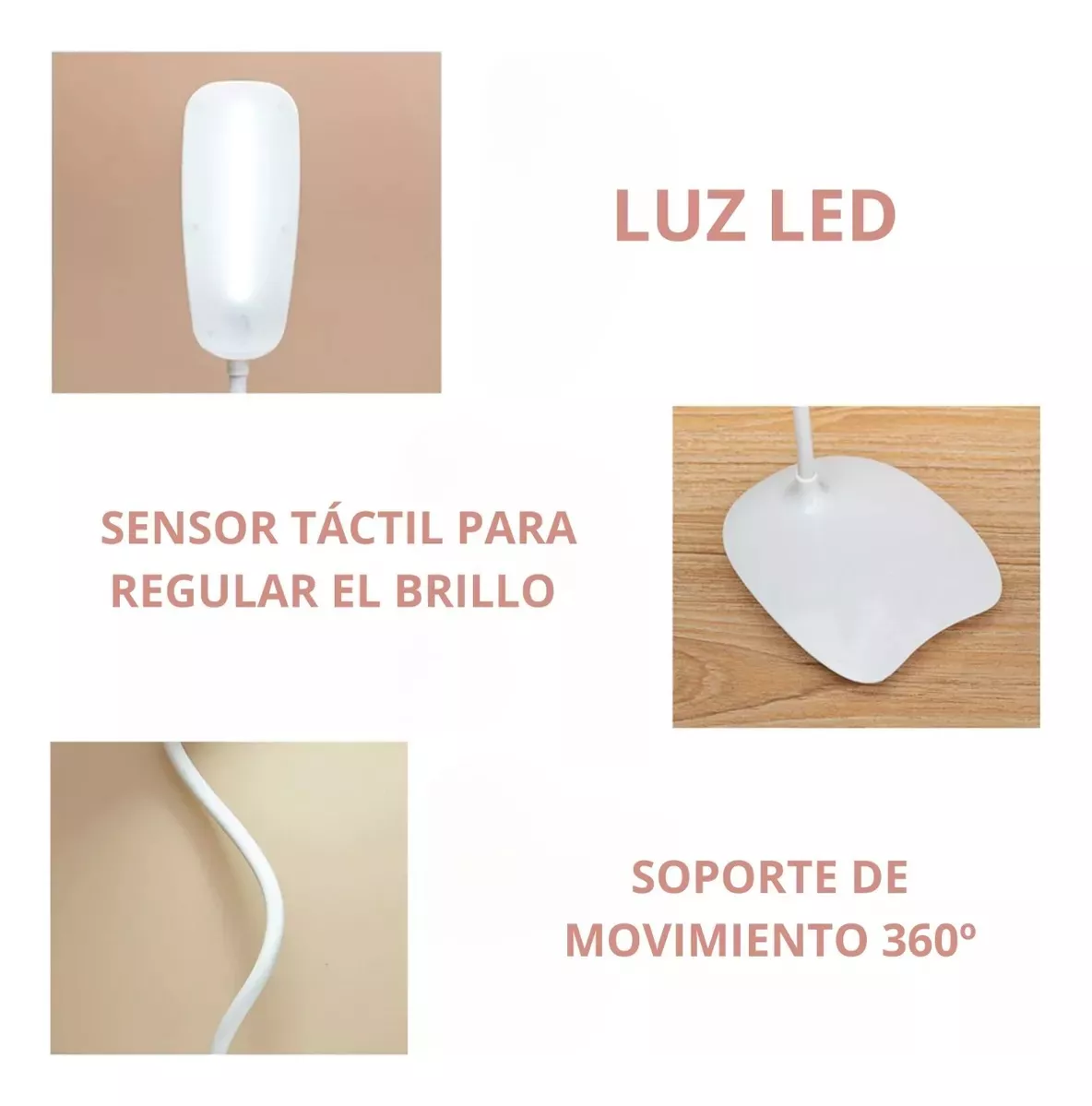 MINI LÁMPARA FLEXIBLE LED DE ESCRITORIO DE 3 TONOS RECARGABLE - 4