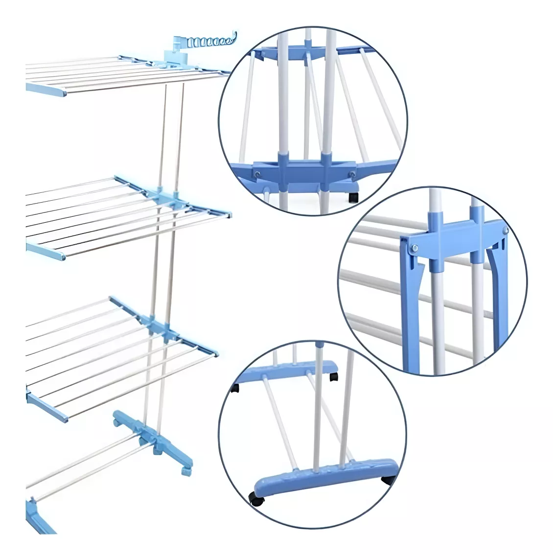 TENDEDERO PLEGABLE DE 3 NIVELES COLGADOR DE ROPA - 4