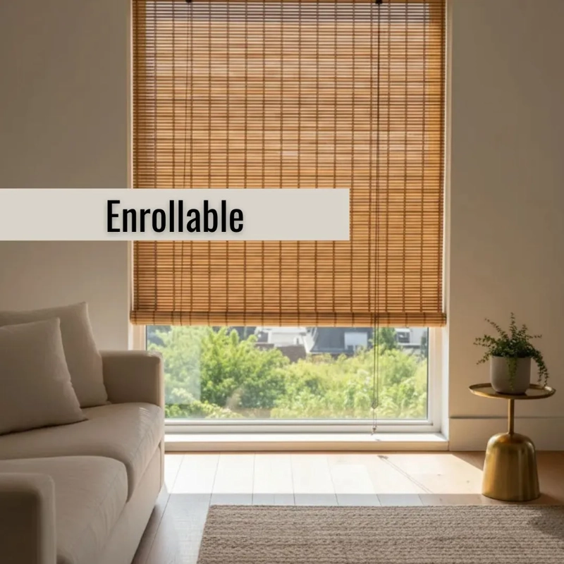 CORTINA ROLLER DE BAMBU PERSIANA ENROLLABLE 90X200CM - 5