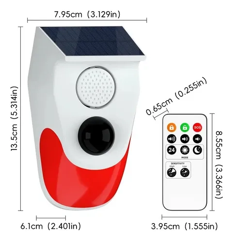ALARMA INALAMBRICA CON SENSOR SOLAR CONTROL REMOTO - 1