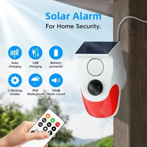 ALARMA INALAMBRICA CON SENSOR SOLAR CONTROL REMOTO - 3