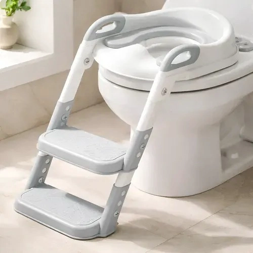ASIENTO ADAPTADOR GRIS ESCALERA INODORO WC PARA NIÑOS ACOLCHADO - 1
