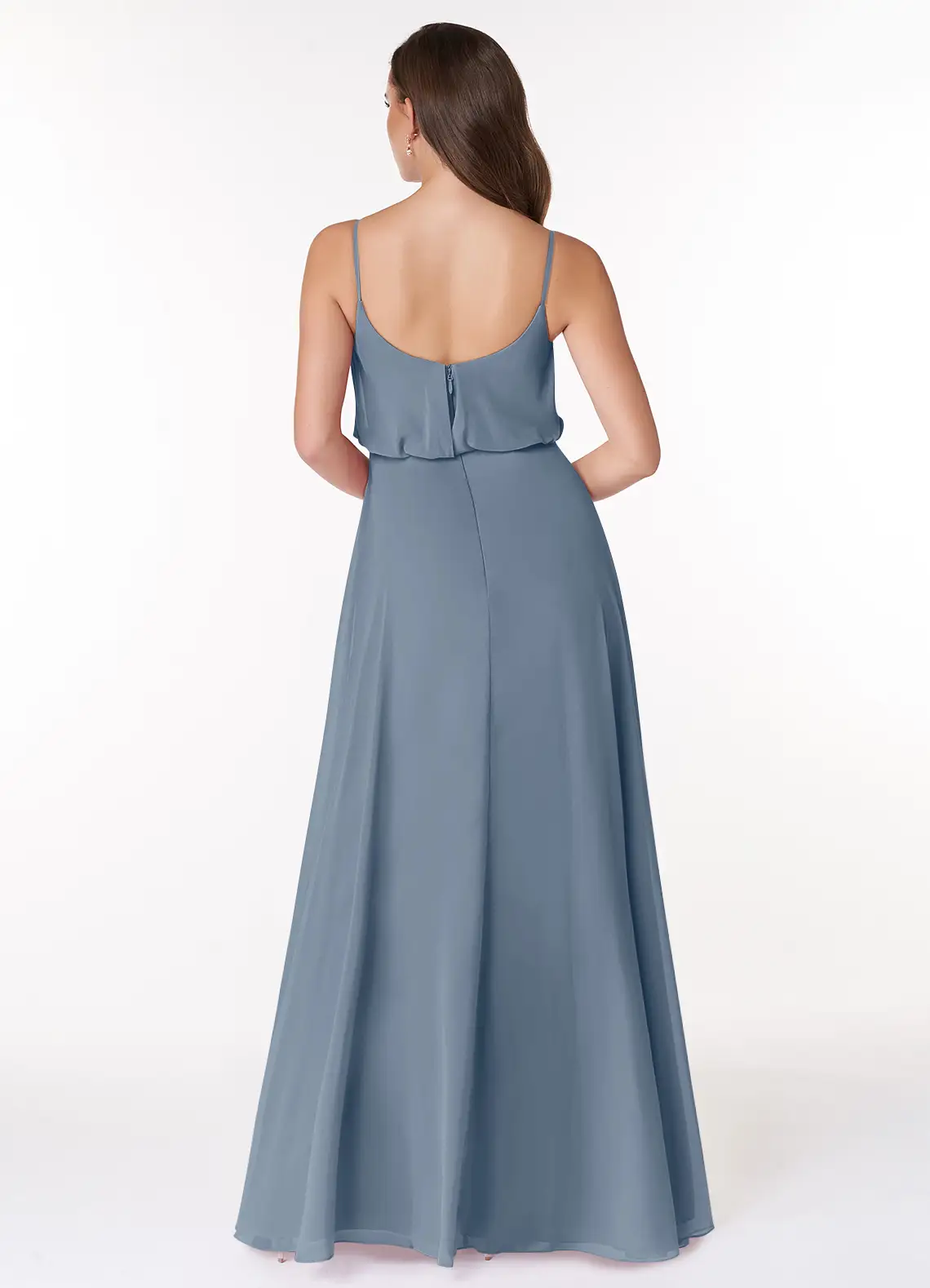 VESTIDO DE FIESTA MUJER LARGO DE GASA CORTE EN A PARA GALA - 2
