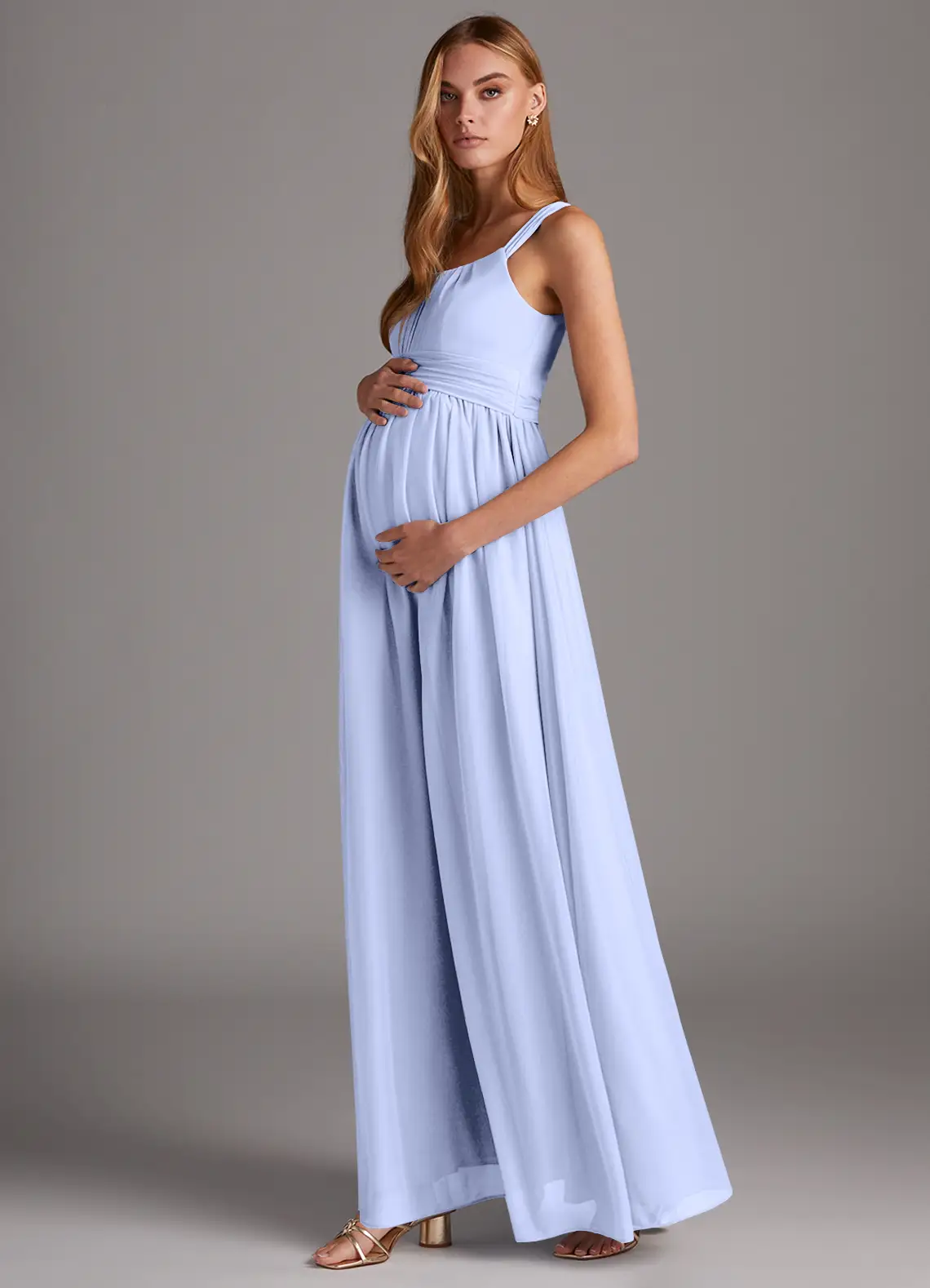 VESTIDO DE FIESTA LARGO DE MATERNIDAD PLUS SIZE - 2