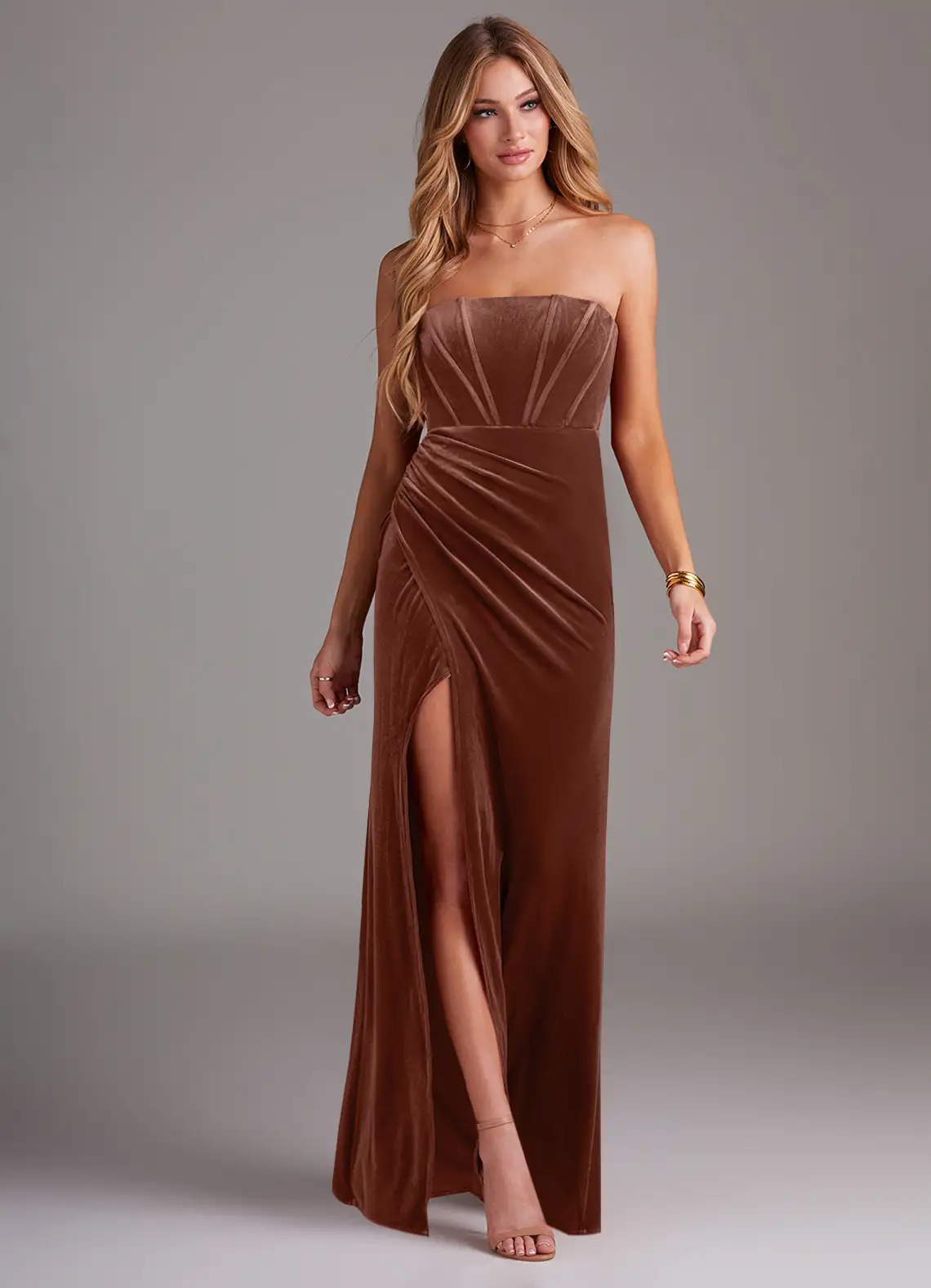 VESTIDO DE FIESTA LARGO TERCIOPELO SIRENA - 1