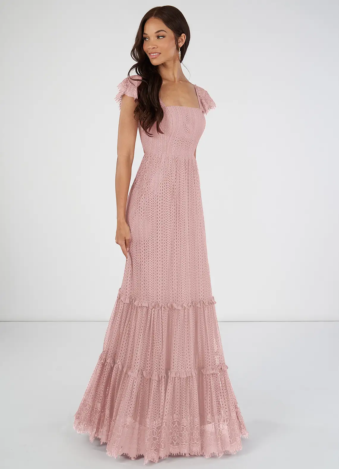 VESTIDODE FIESTA MUJER ELEGANTE COLOR ROSA SUEVE CEREMONIA BODA GALA - 1