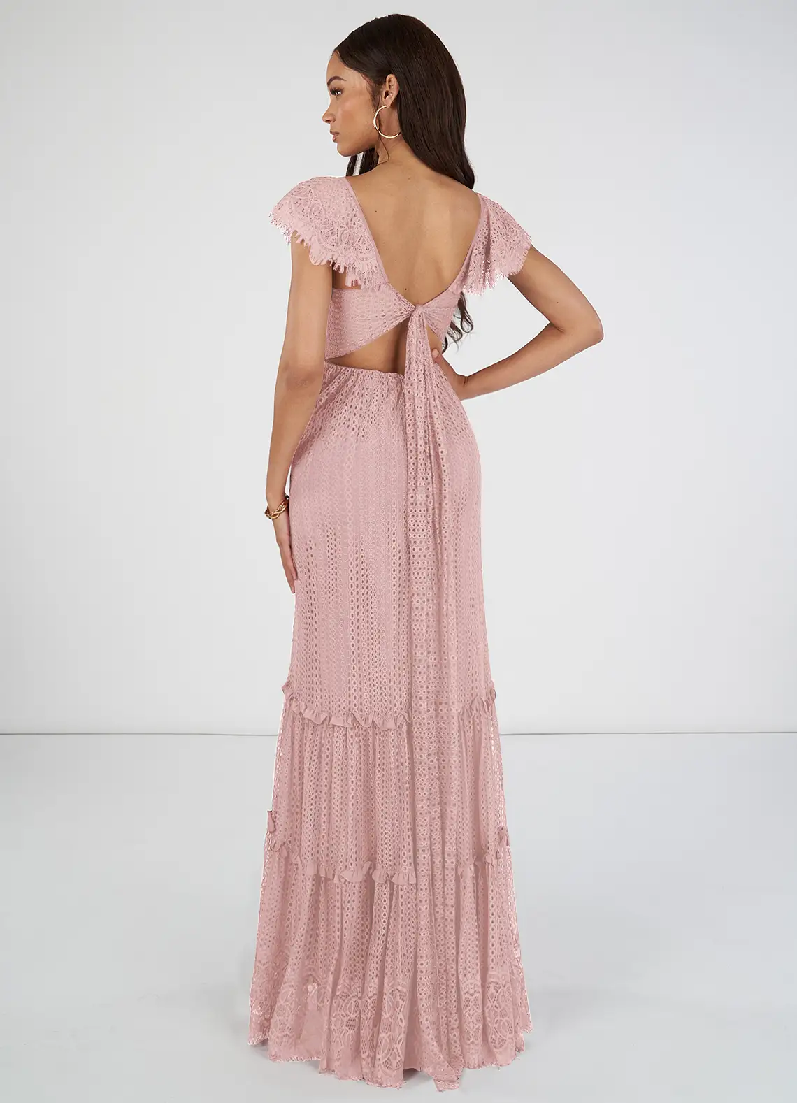 VESTIDODE FIESTA MUJER ELEGANTE COLOR ROSA SUEVE CEREMONIA BODA GALA - 2