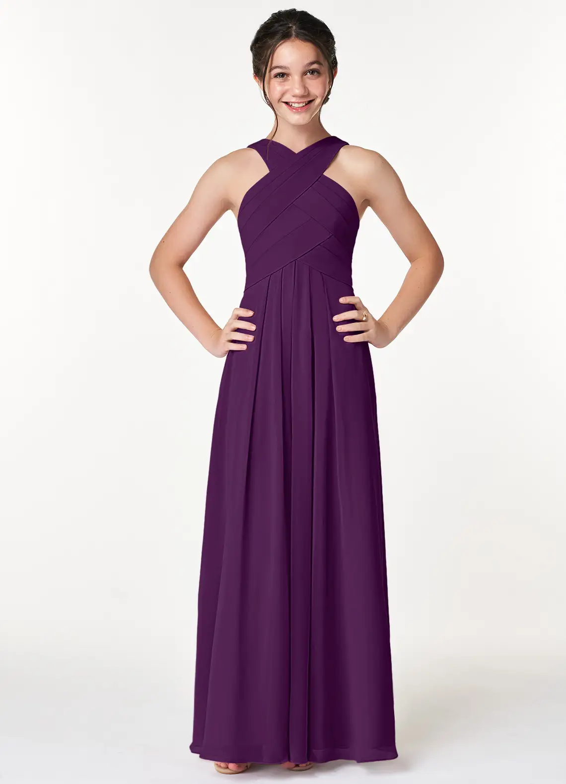 VESTIDO DE FIESTA NIÑA ELEGANTE COLOR UVA BODA CEREMONIA GALA - 1