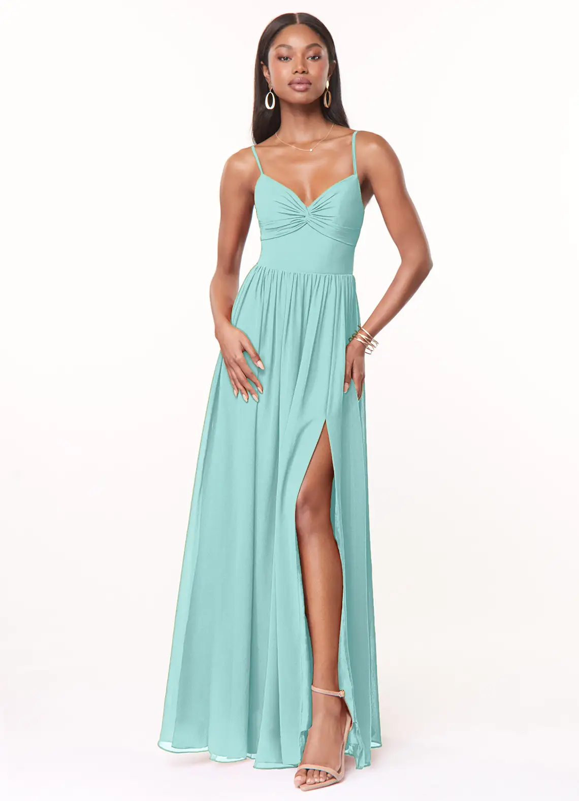 VESTIDO DE FIESTA MUJER ELEGANTE COLOR MALIBU CEREMONIA BODA GALA - 1