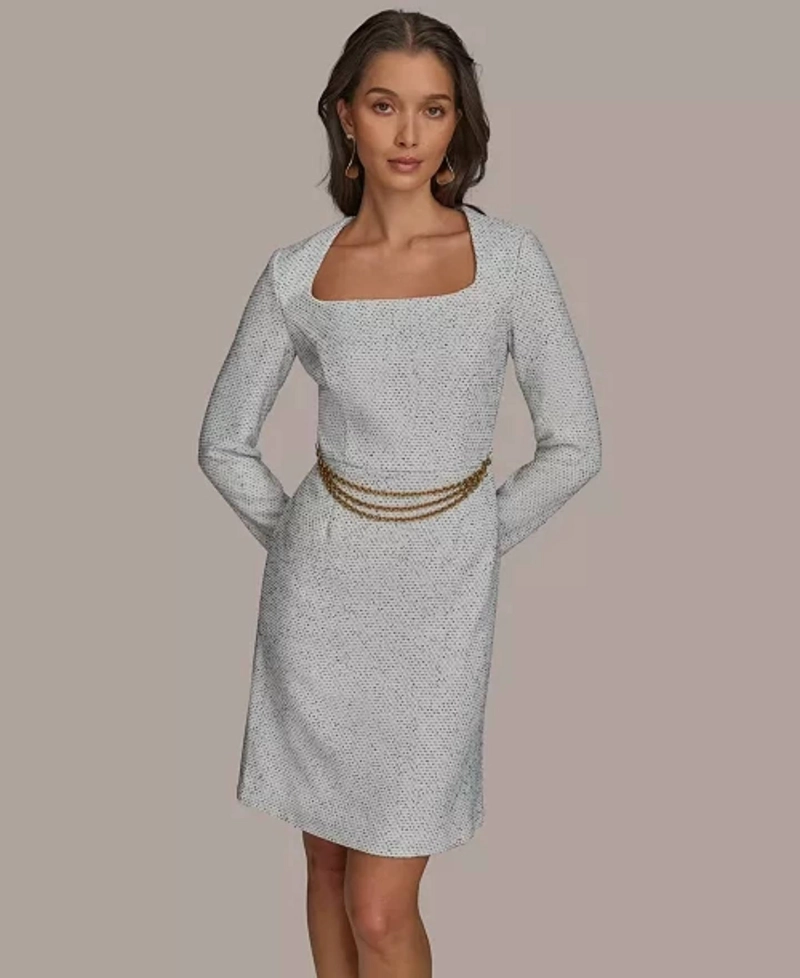 VESTIDO MIDI MANGA LARGA ELEGANTE MUJER FIESTA COCTEL - 2