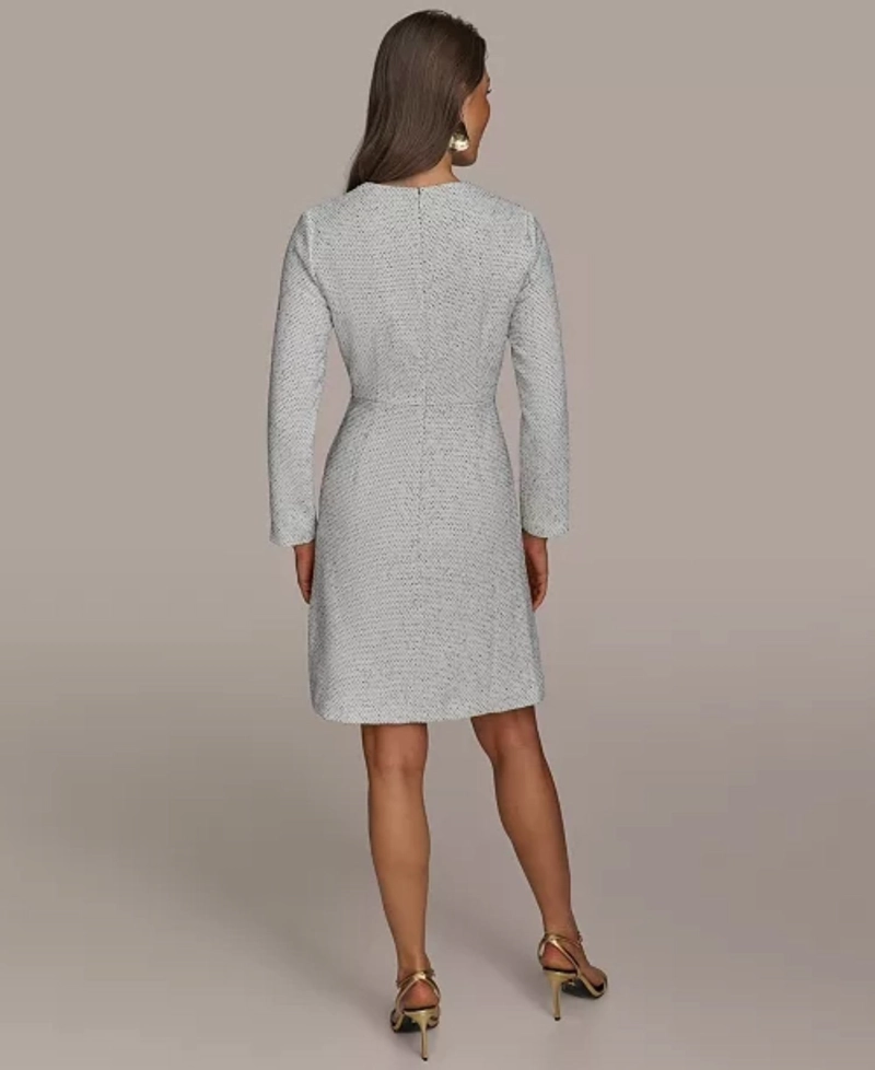 VESTIDO MIDI MANGA LARGA ELEGANTE MUJER FIESTA COCTEL - 6