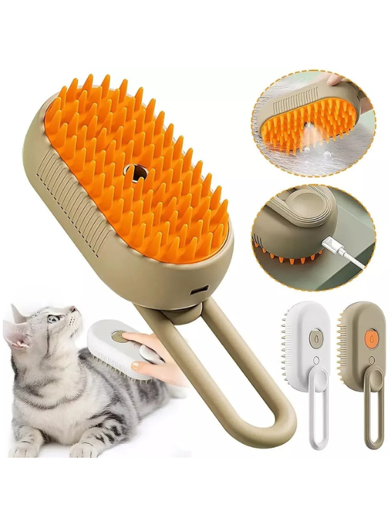 CEPILLO ELÉCTRICO 4 EN 1 A VAPOR PARA MASCOTAS PERROS USB - 4