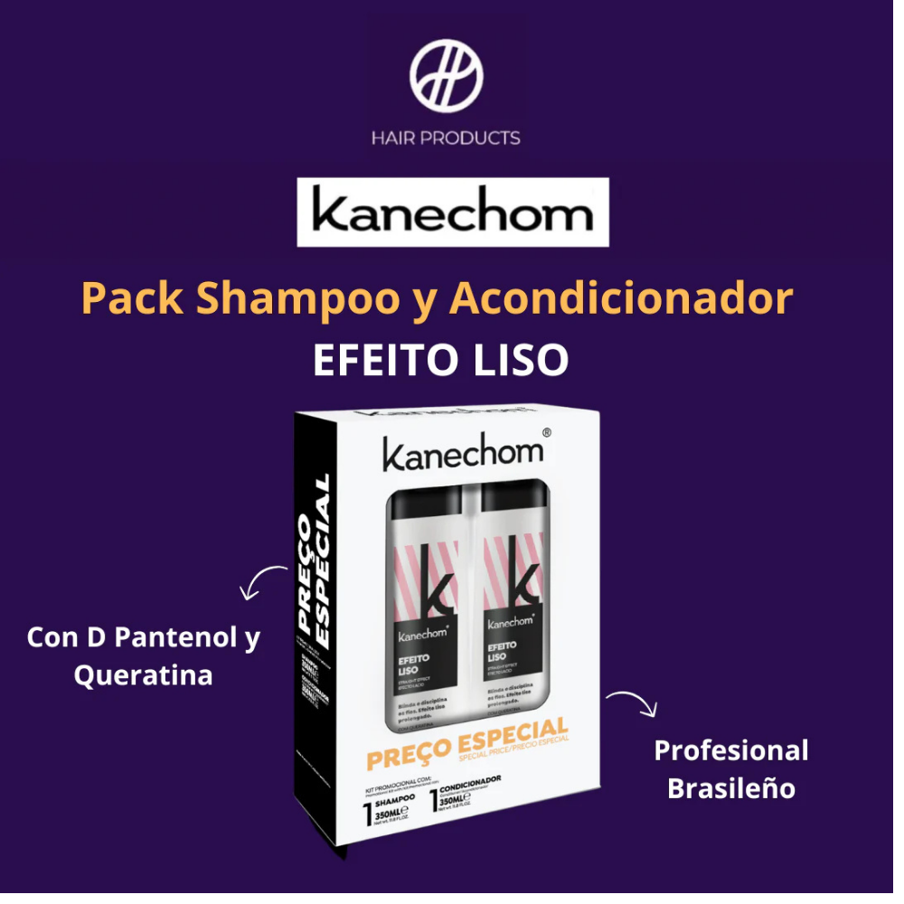 PACK SHAMPOO Y ACONDICIONADOR EFEITO LISO KANECHOM - 3
