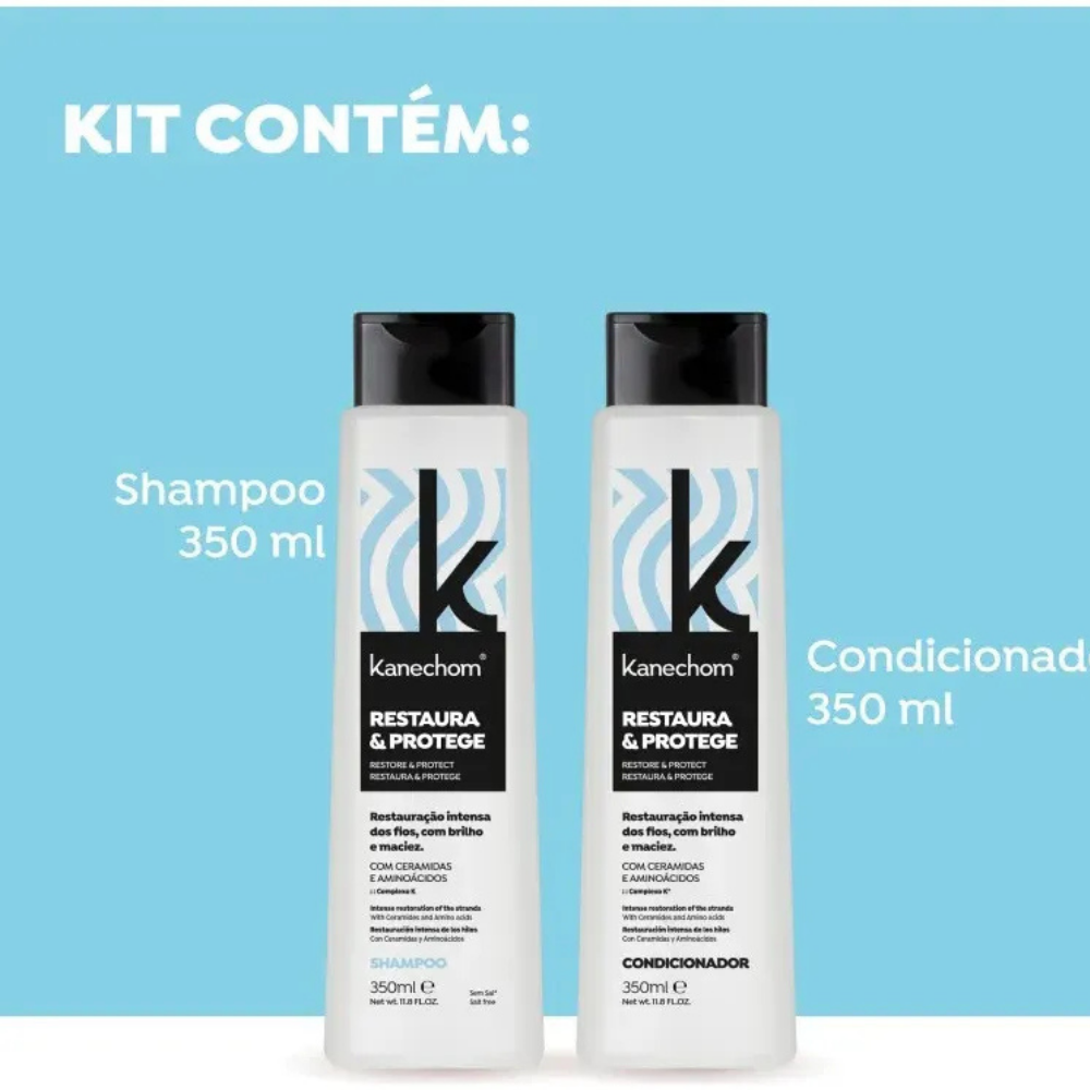 SHAMPOO + ACONDICIONADOR KANECHOM RESTAURA & PROTEGE - 2