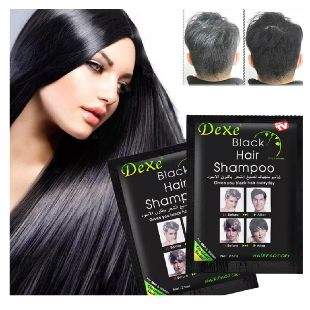 PACK 3X2 DEXE ORIGINAL SHAMPOO TINTE CUBRE CANAS PROFESIONAL NEGRO NATURAL. - 3