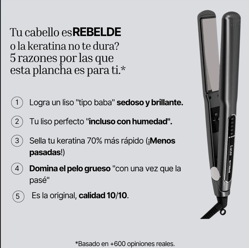 PLANCHA LIZZE EXTREME 480° ORIGINAL KERATINA PROFESIONAL - 6