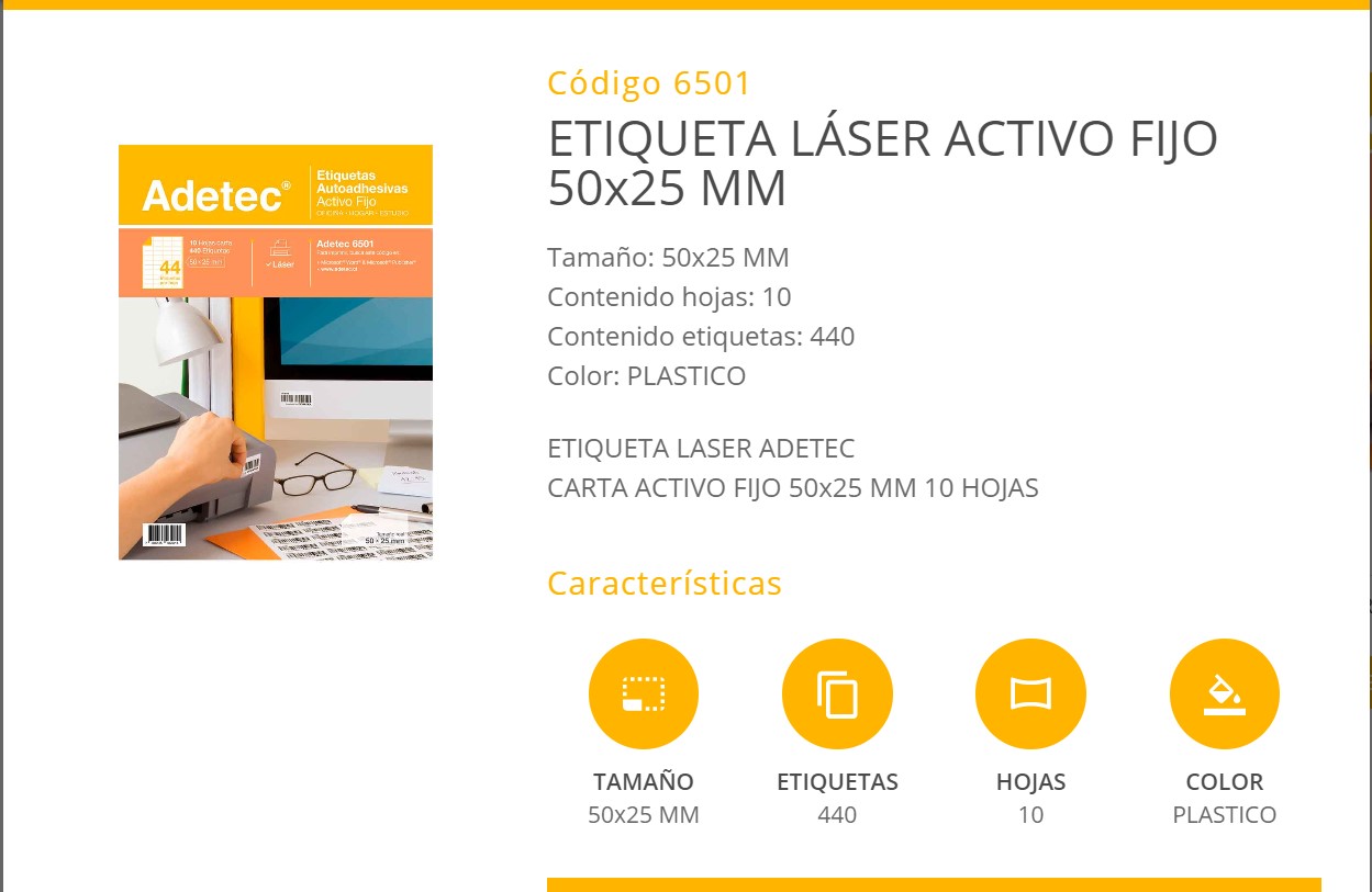 440 ETIQUETAS AUTOADHESIVAS IDEALES PARA ACTIVO FIJO. - 2
